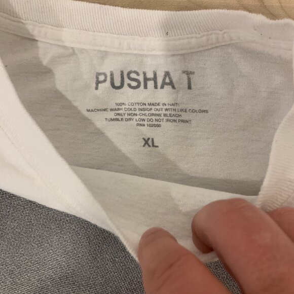 White/Black long sleeve T-shirt PushaT  shirt size XL "we are the names they say - Picture 3 of 5